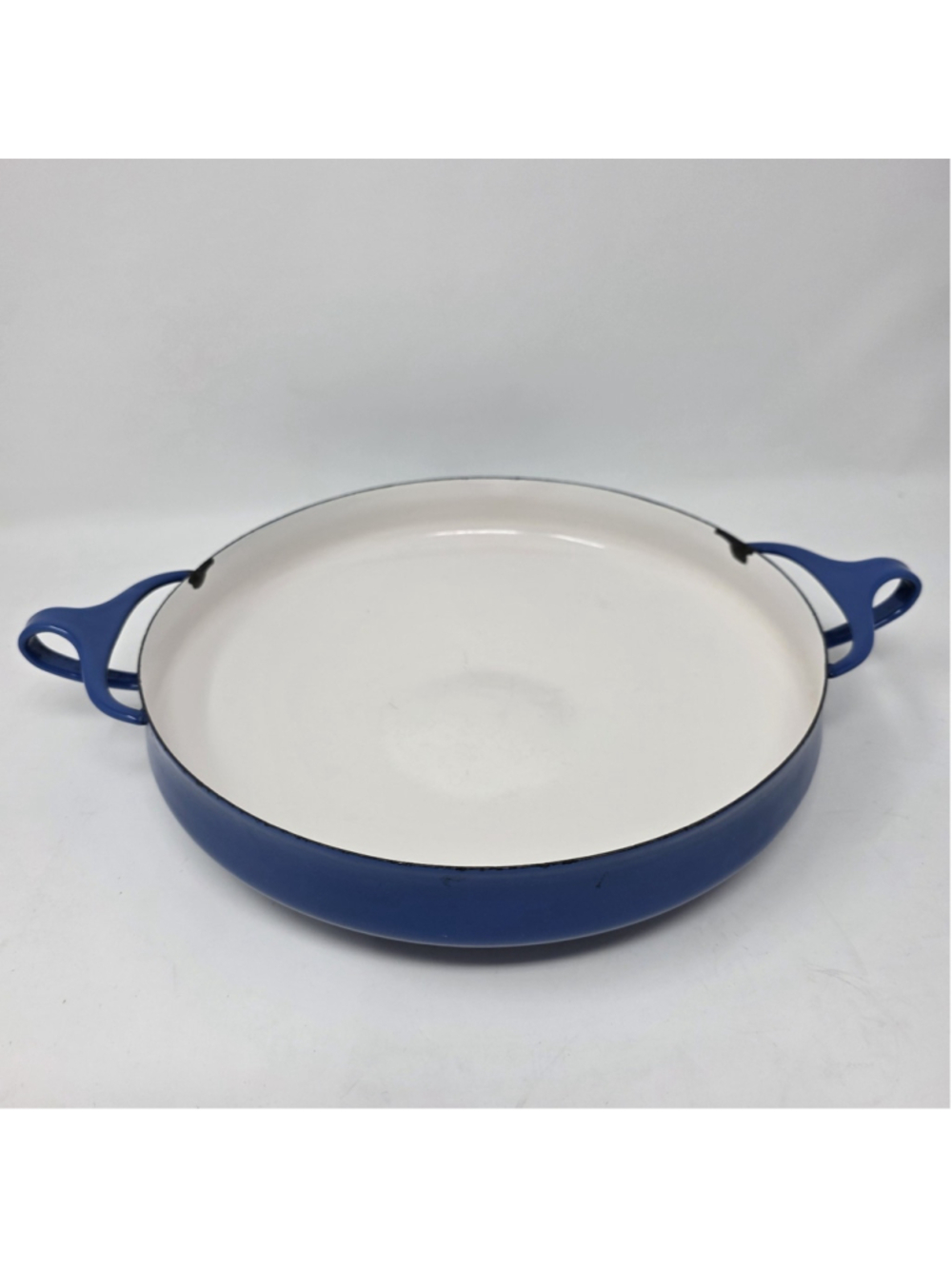Dansk Vintage MCM Kobenstyle Cobalt Blue 10" Paella Enamel Pan FRANCE